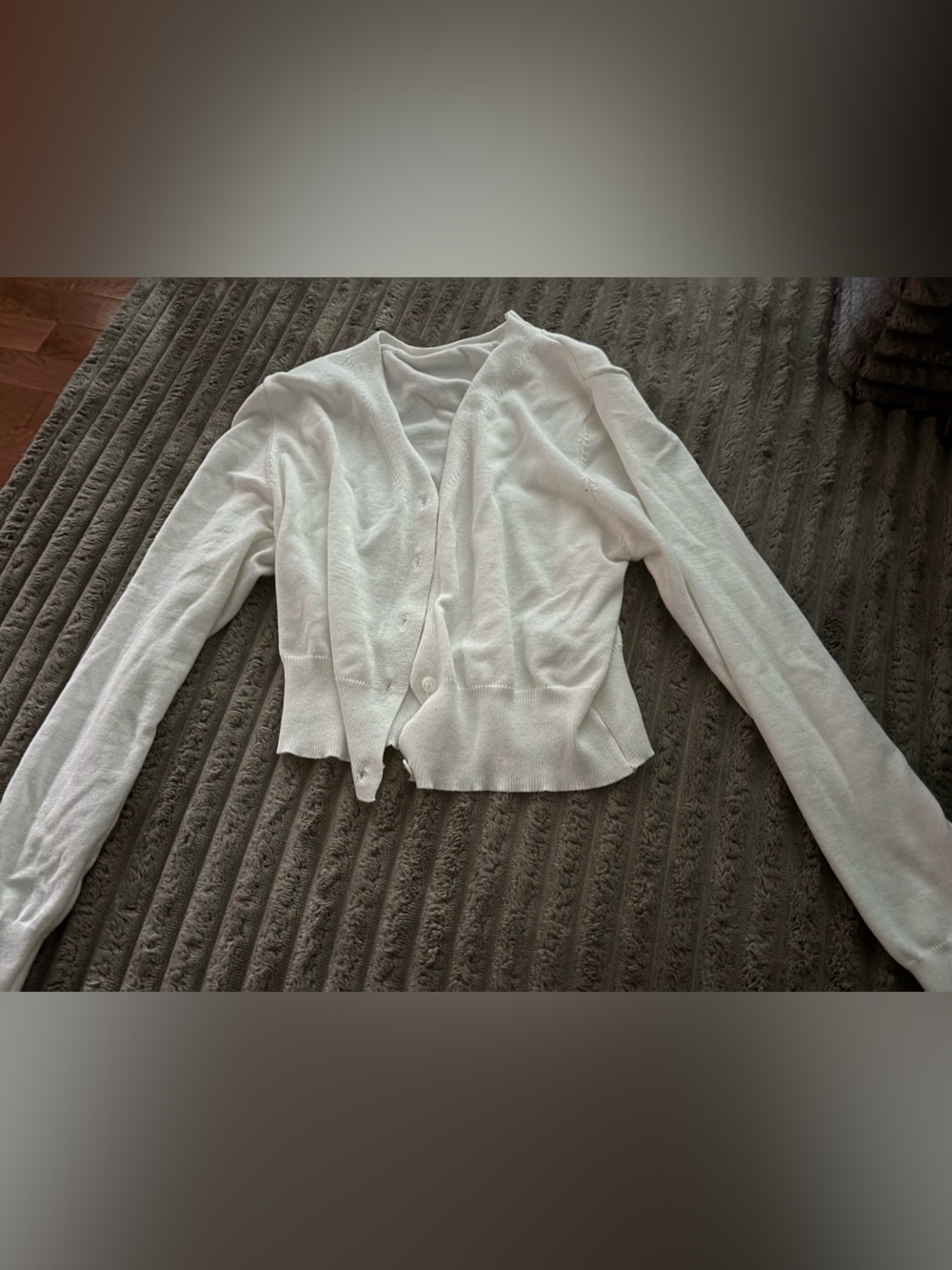 SHEIN White Knit Cardigan Top